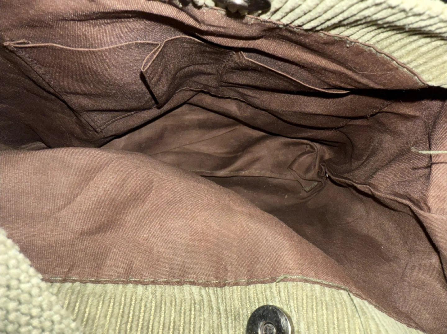 Corduroy Tote Bag - Olive Green - photo 4