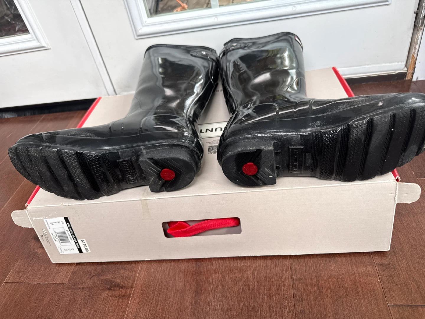 Hunter Black Gloss Rain Boots - US 7 - photo 4
