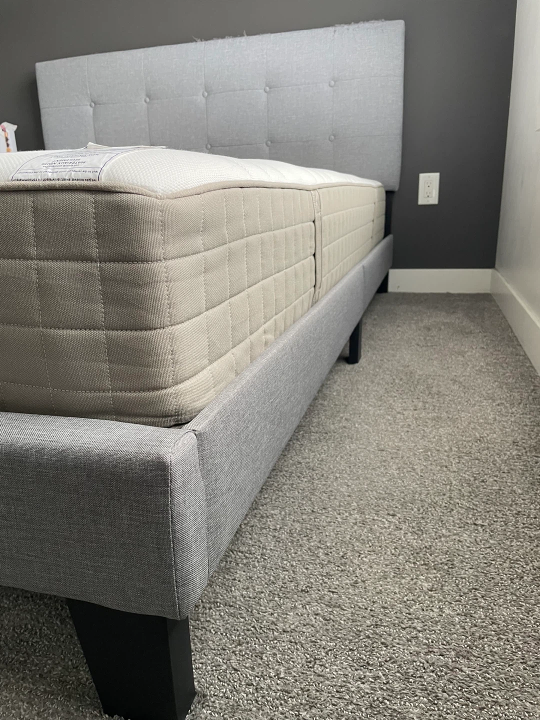 Queen Grey Bed Frame with Headboard