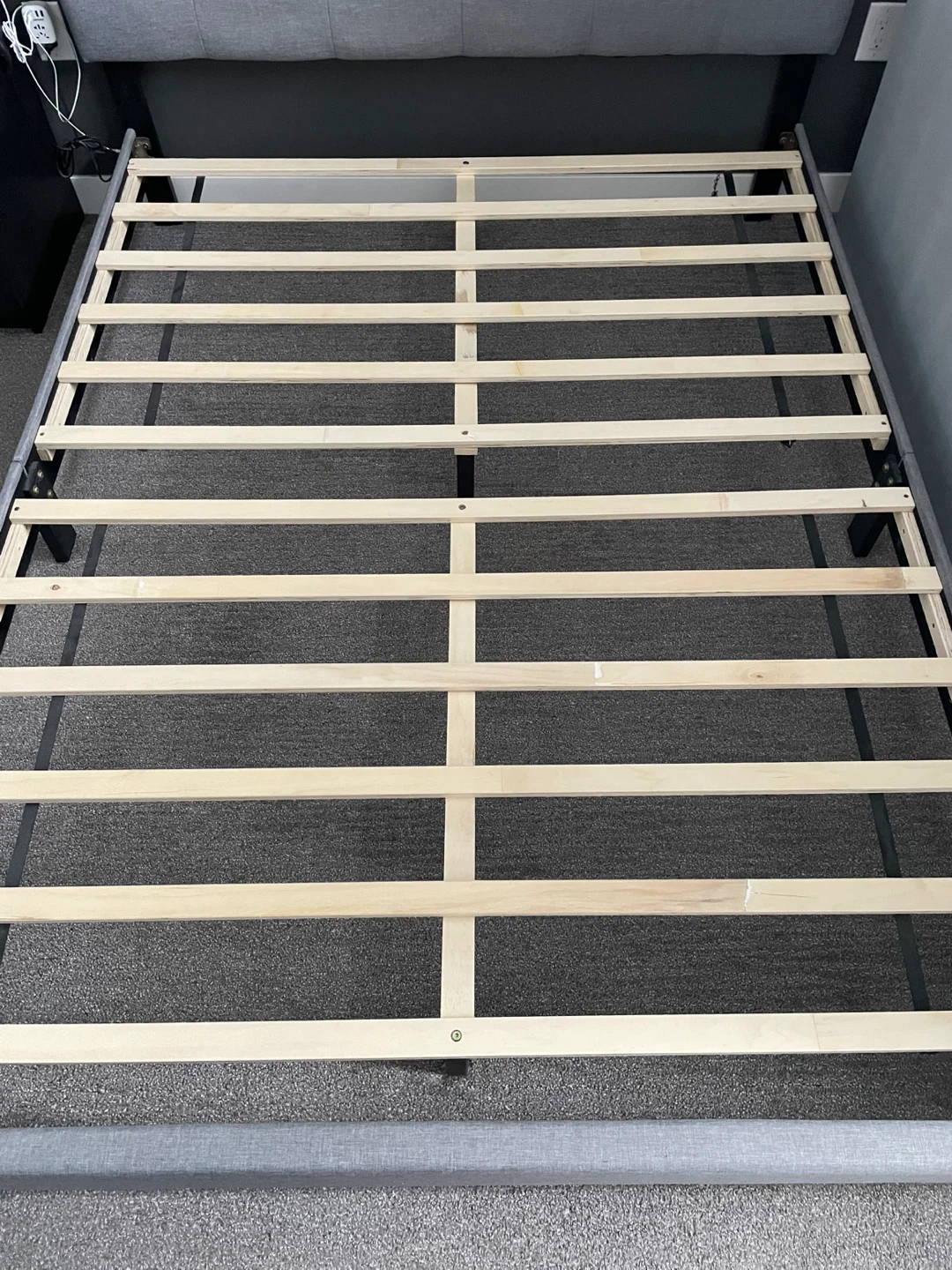 Queen Grey Bed Frame with Headboard - photo 3