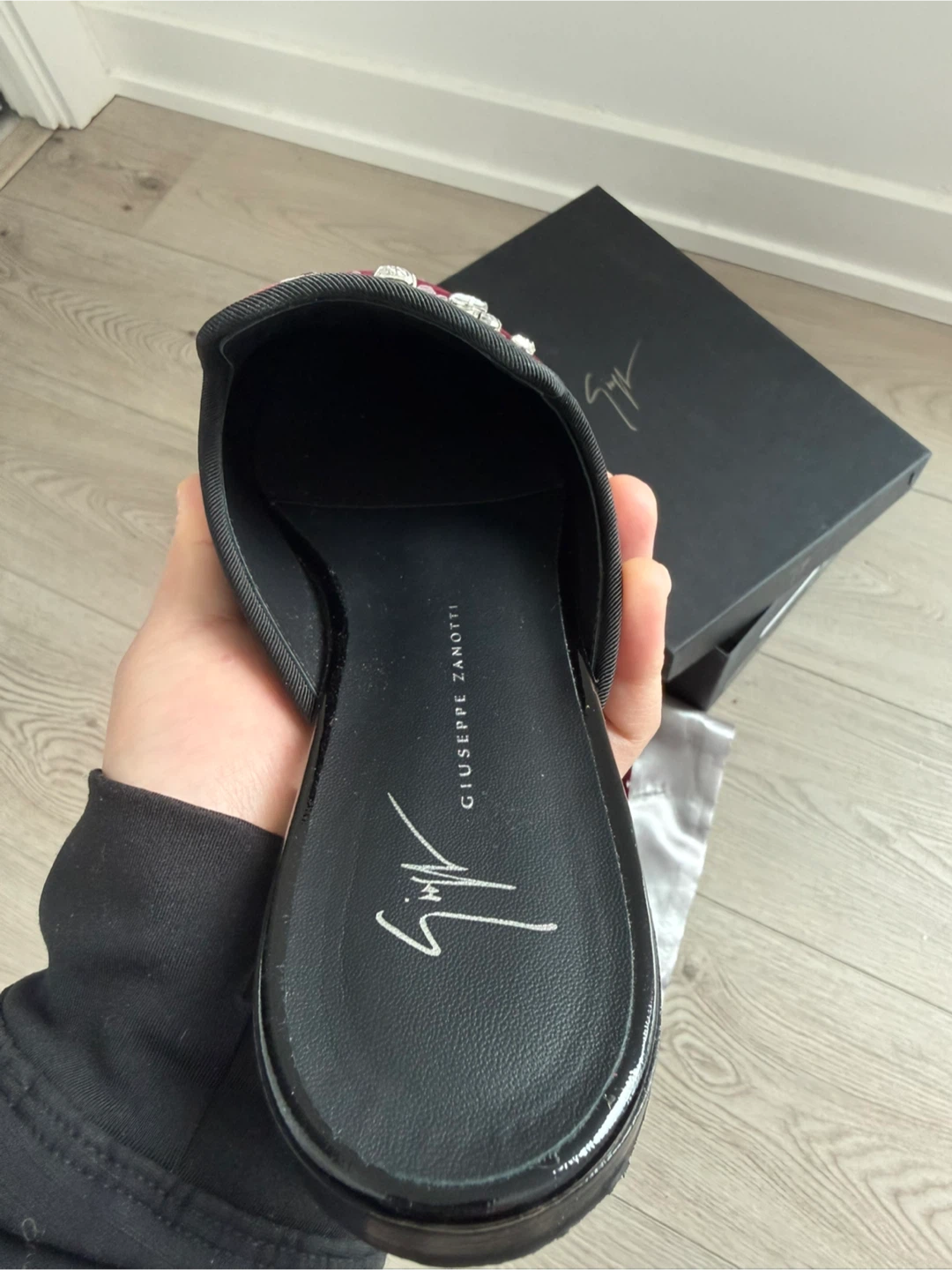 Giuseppe Zanotti Elsa Crystal Velvet Mules - photo 4