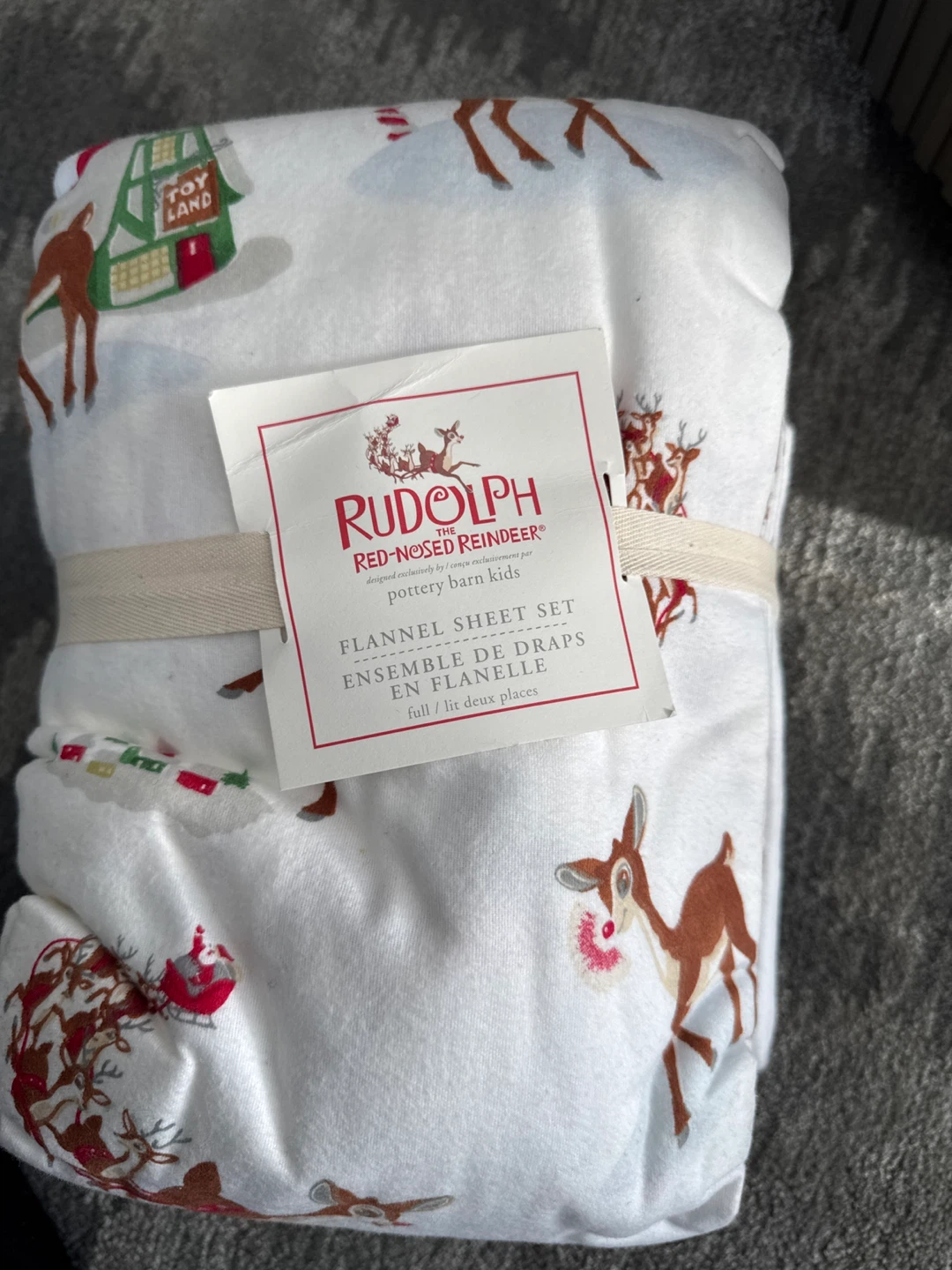 Pottery Barn Kids Rudolph Flannel Sheet Set - Full