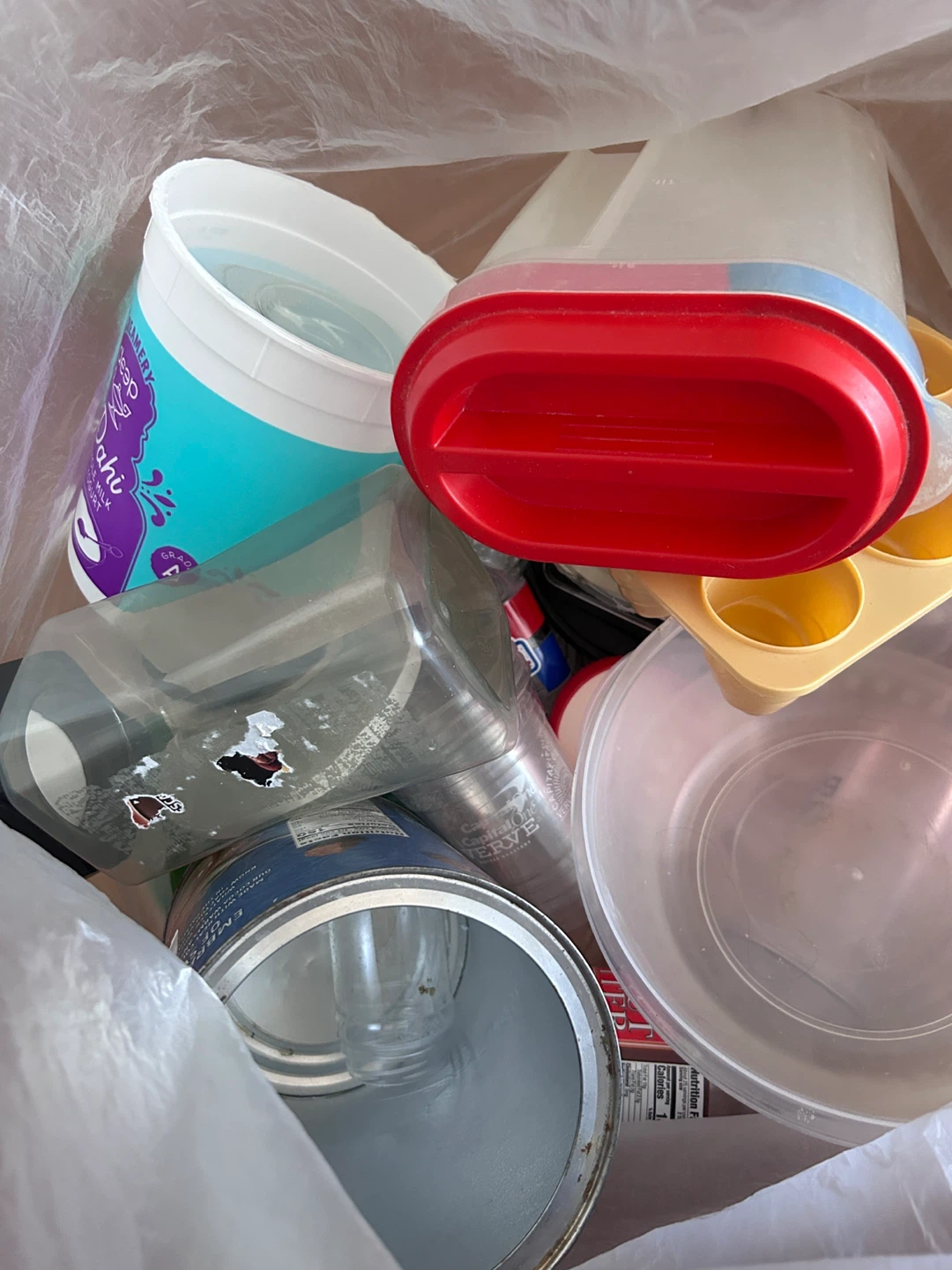 Plastic and glass containers 🧡