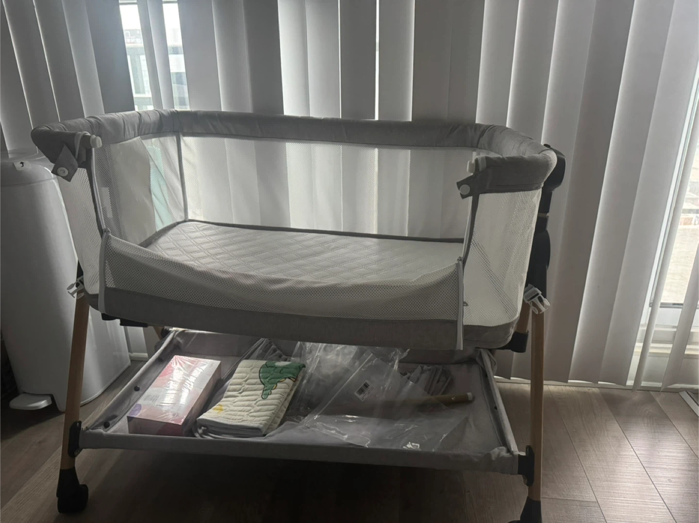 Kingobabys 3-in-1 Baby Bassinet - Light Grey - photo 4