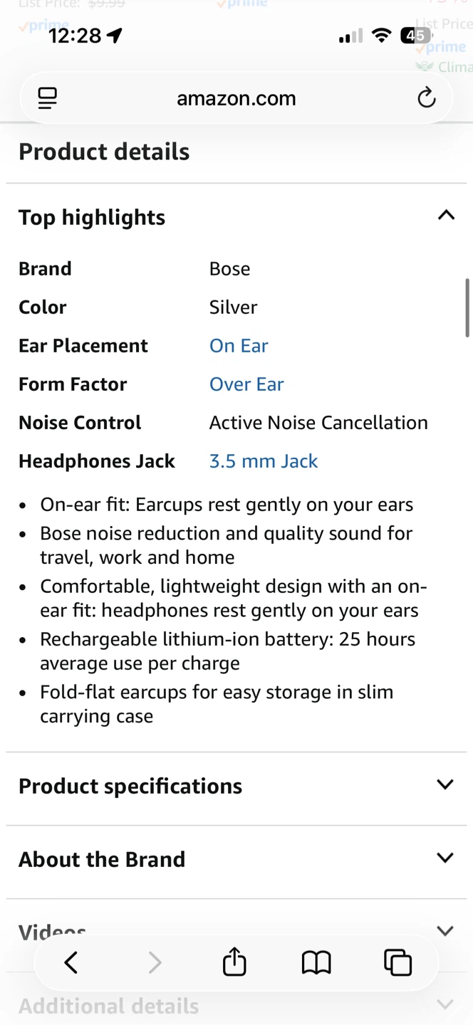 Bose Quiet Comfort 3 Acoustic Noise Cancelling Headphones - photo 4