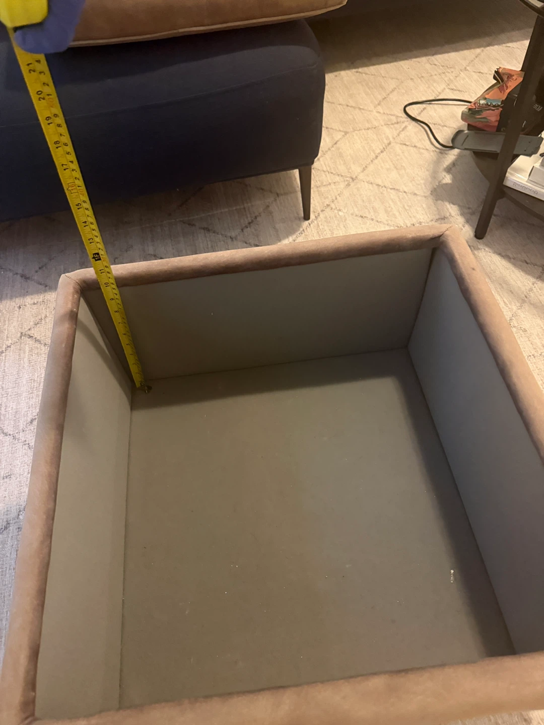 Beige Storage Ottoman - 17x17 inches - photo 5