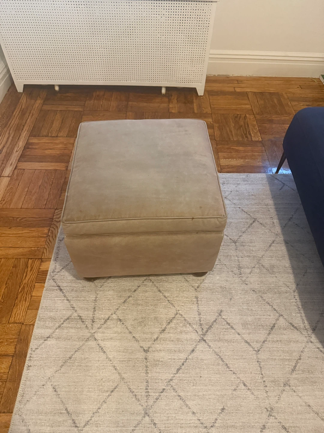 Beige Storage Ottoman - 17x17 inches