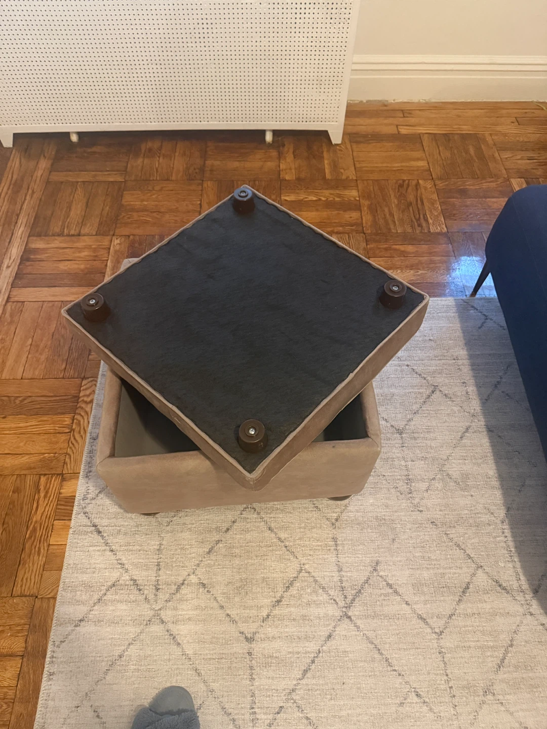 Beige Storage Ottoman - 17x17 inches - photo 2