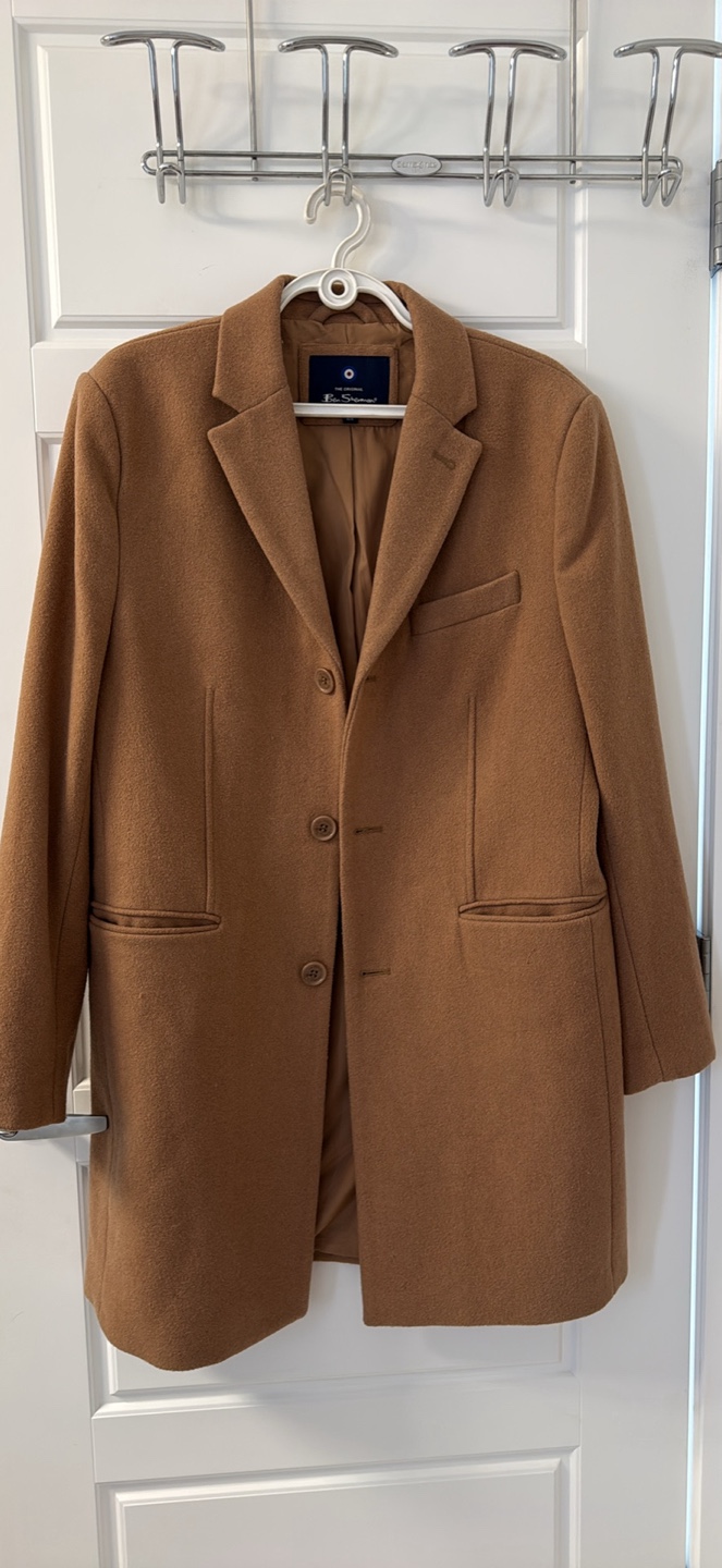 Men’s Brown Wool Blend Long Coat