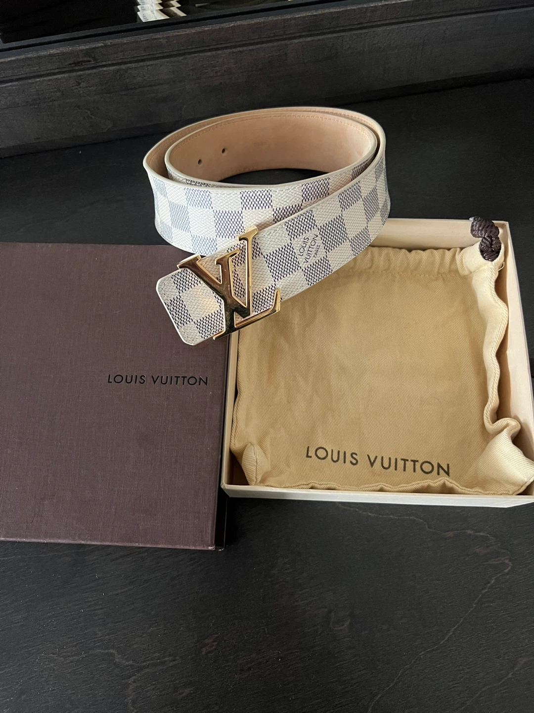 Louis Vuitton Damier Azur Belt Size 80/32