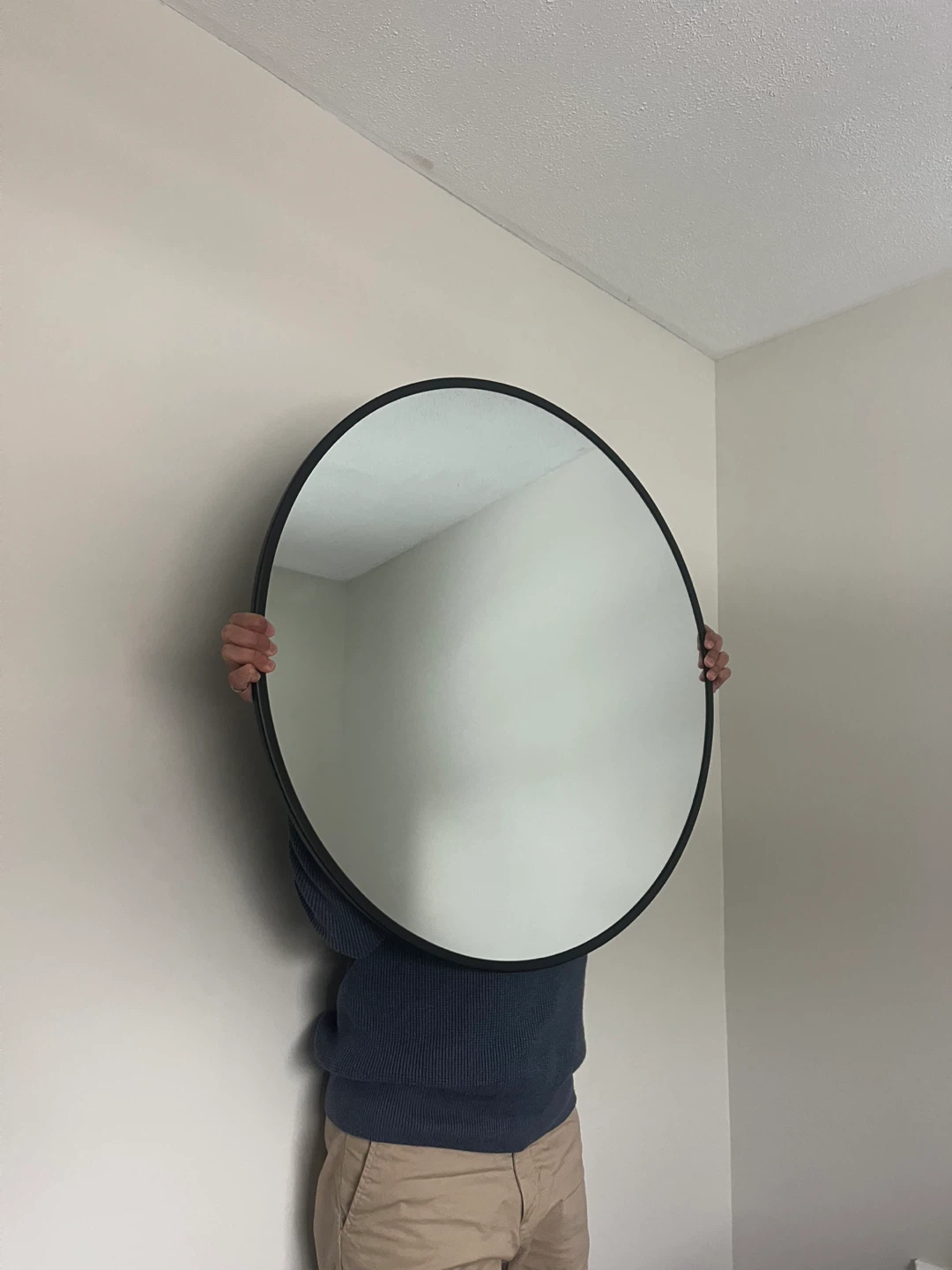 Round Wall Mirror - Black Frame - photo 2