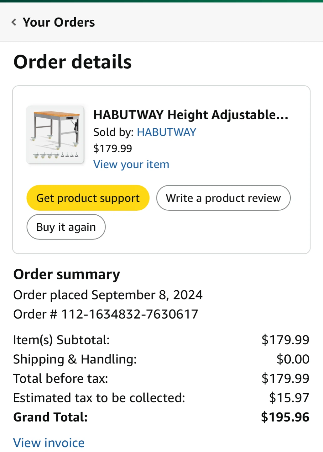 HABUTWAY Height Adjustable Table - photo 2