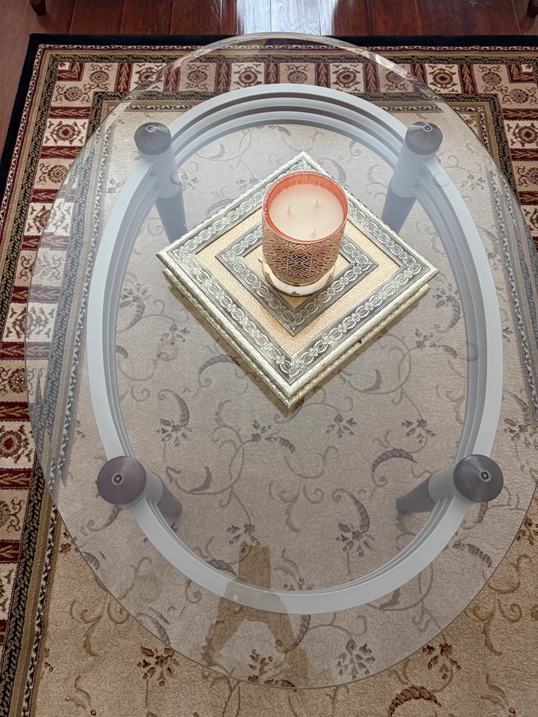 Glass Top  Table Oval