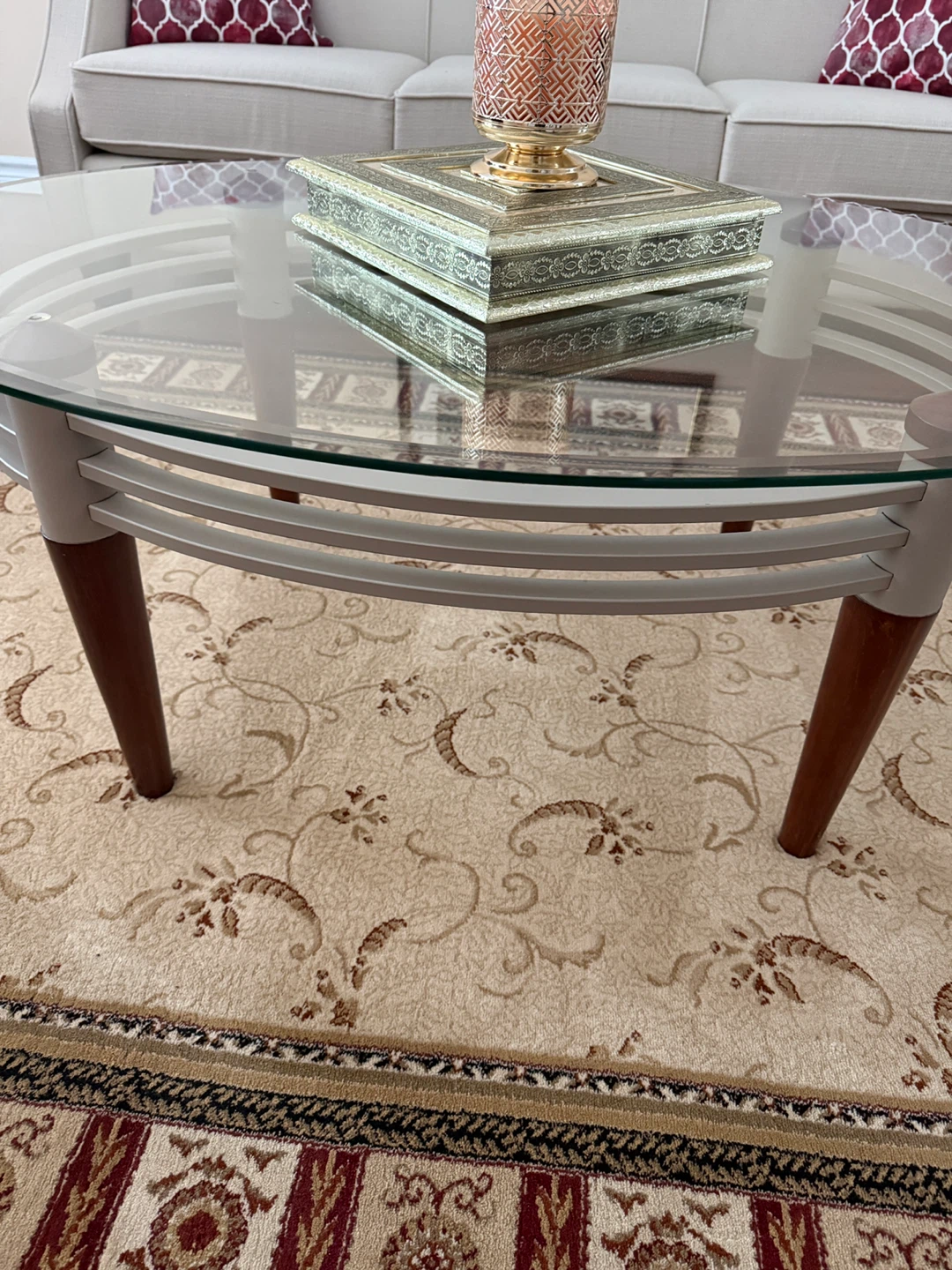 Glass Top  Table Oval - photo 2