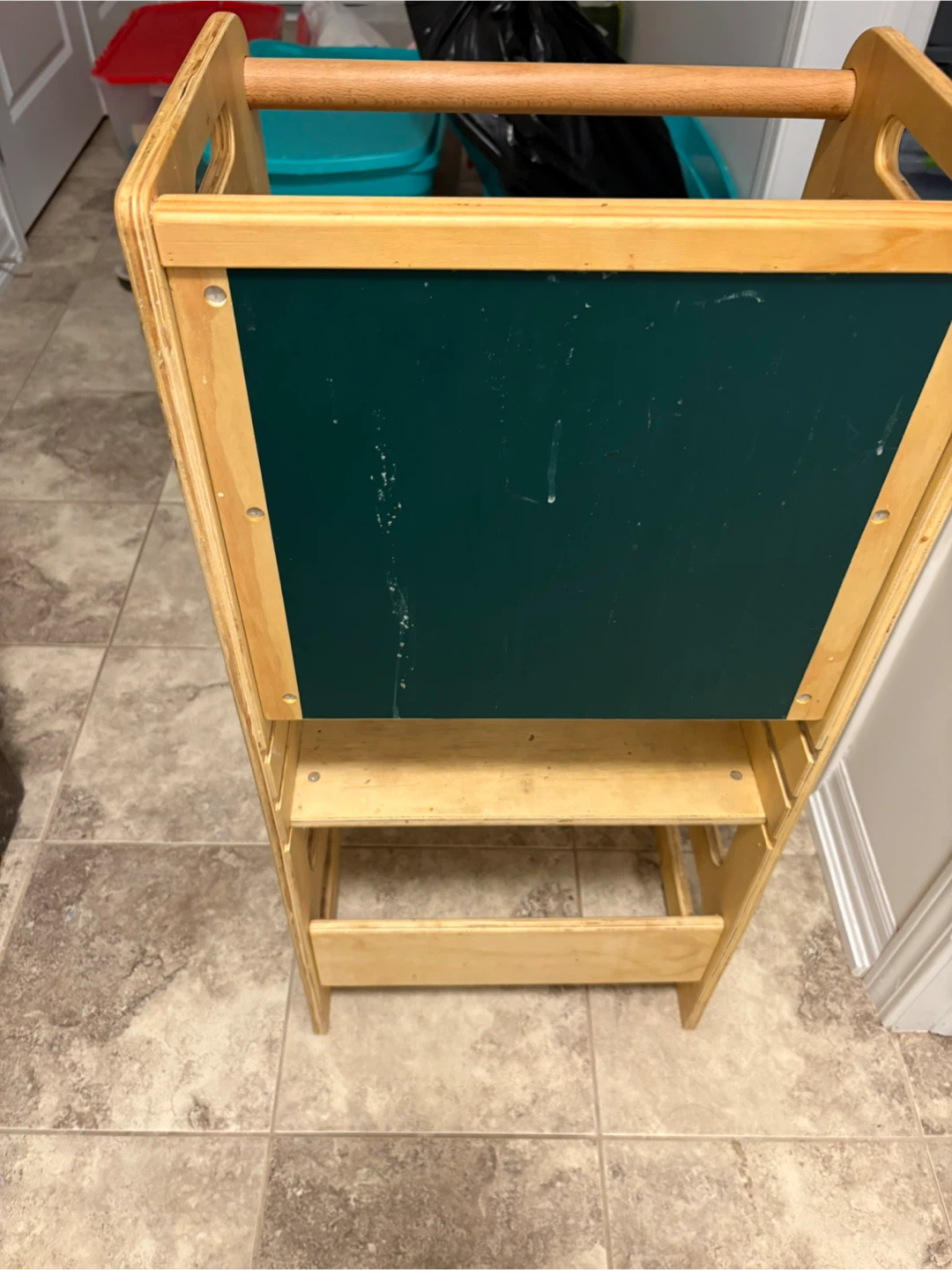 Wooden Learning Tower with Chalkboard