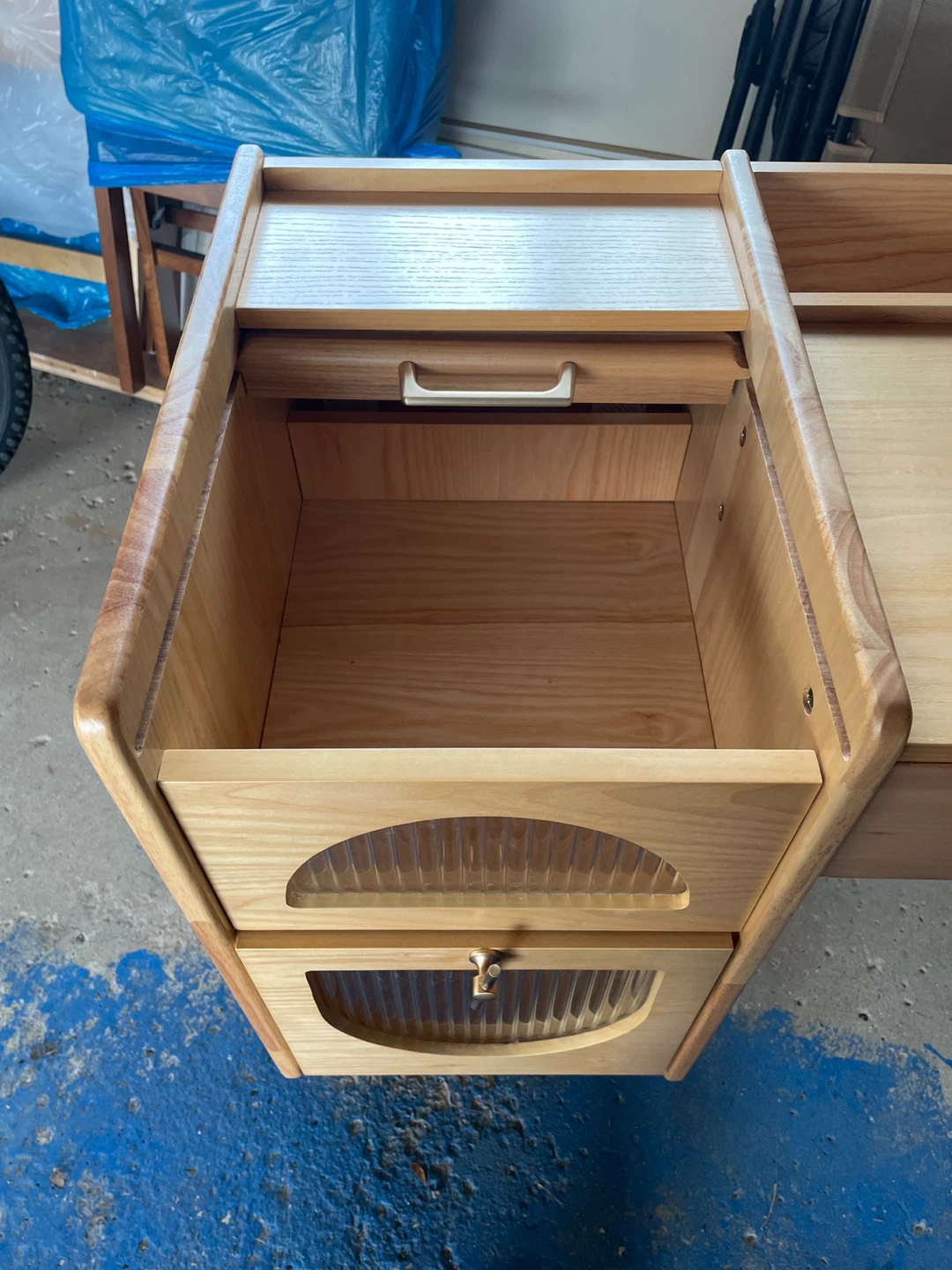 Wooden Side Table with Drawers - photo 2