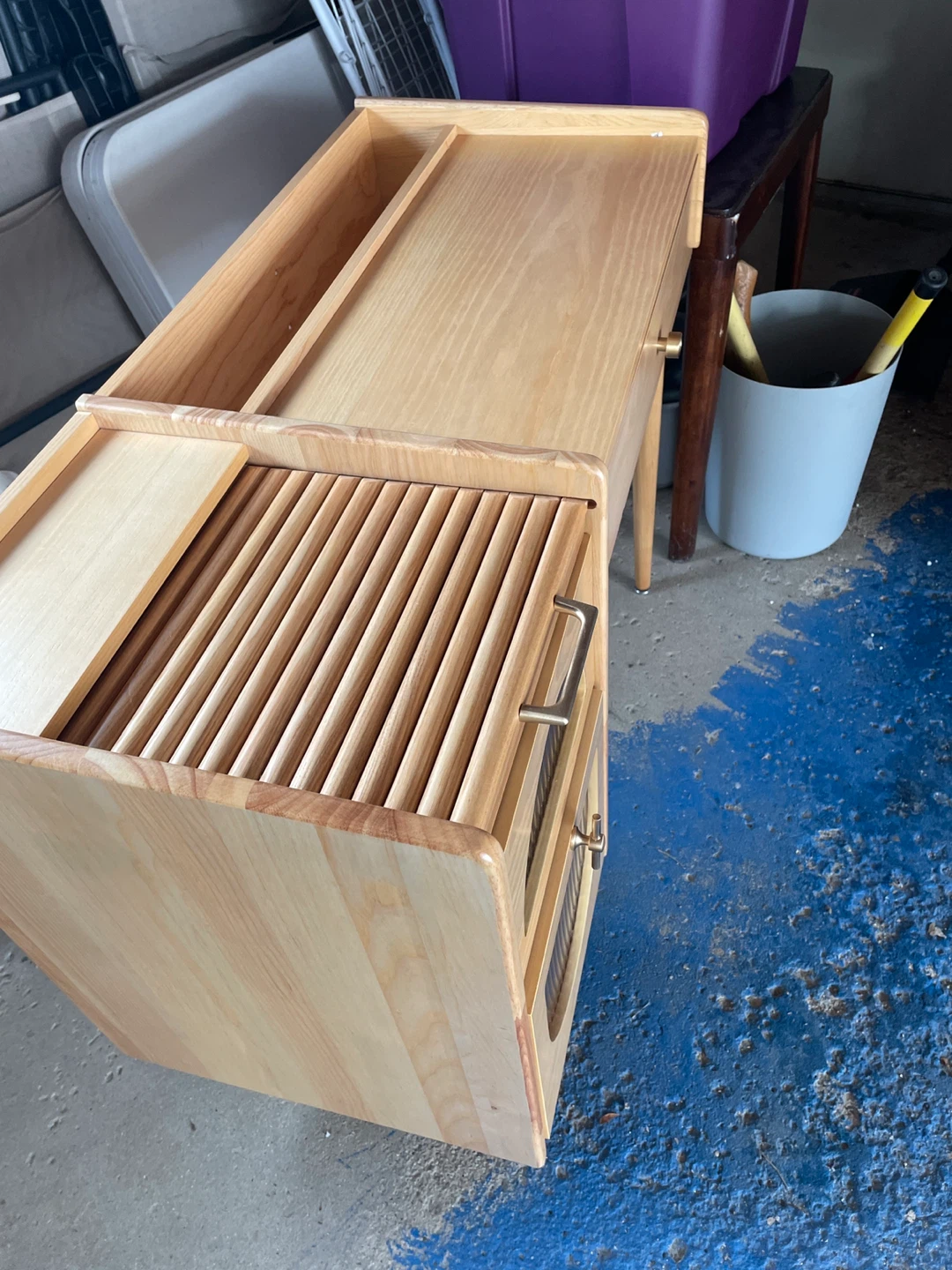 Wooden Side Table with Drawers