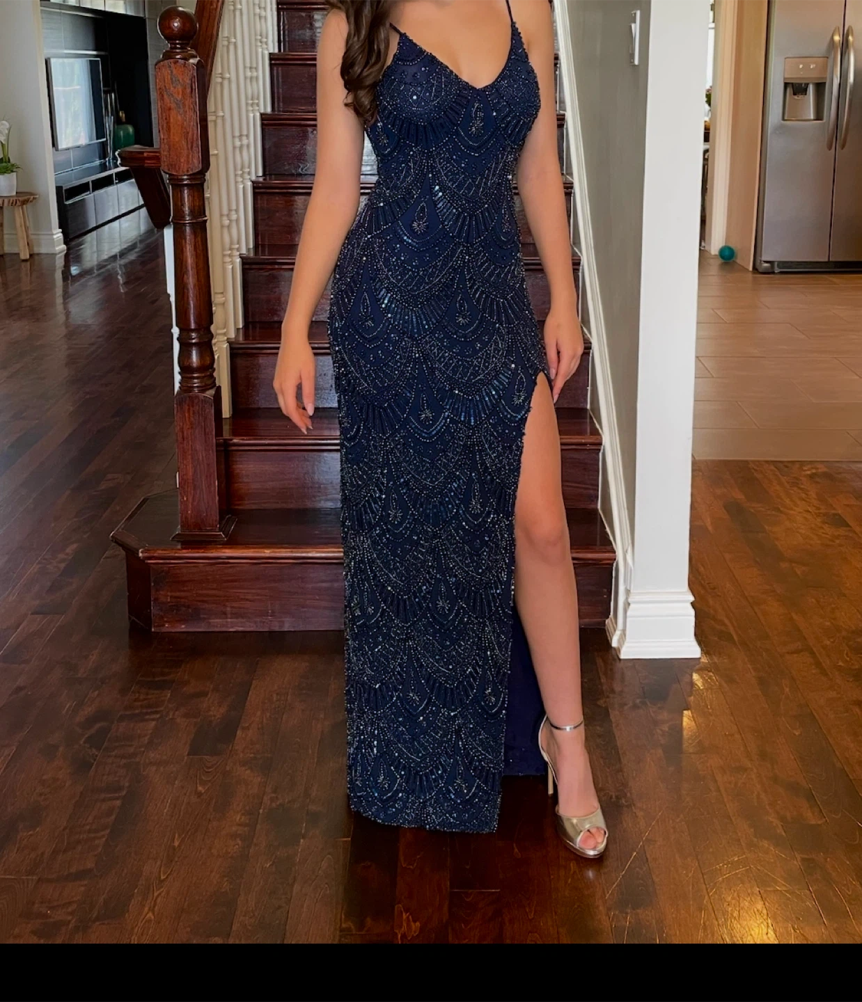 La Femme 32928 Navy Gown - Size 0
