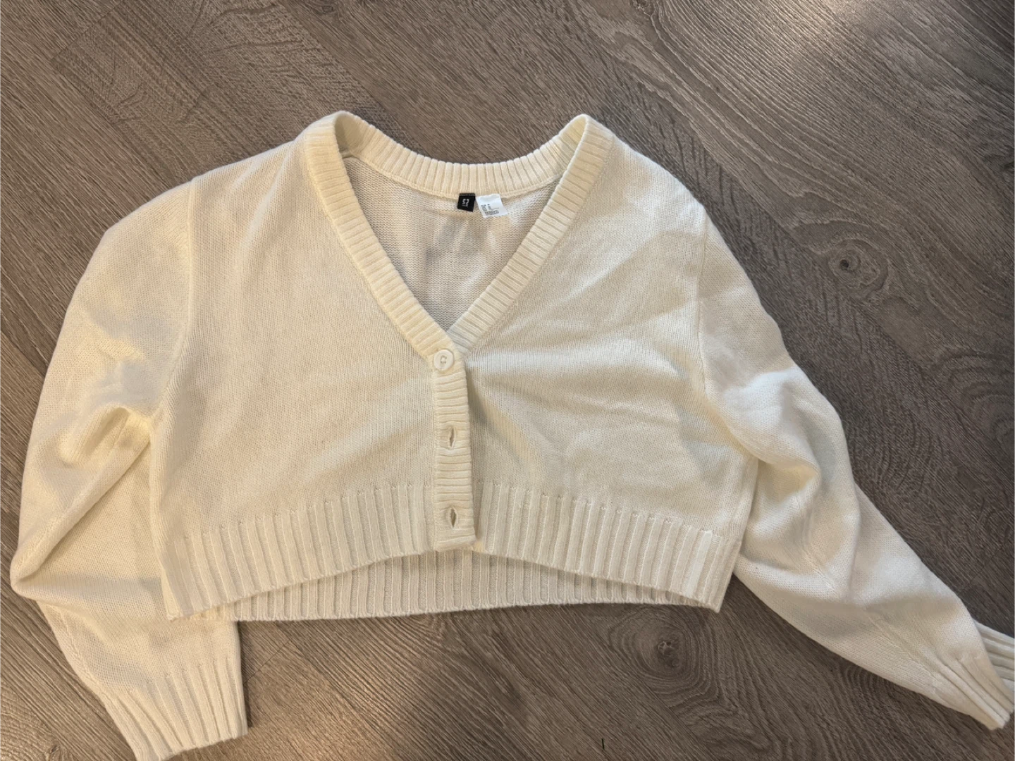 H&M Cream Cropped Cardigan-medium - photo 3