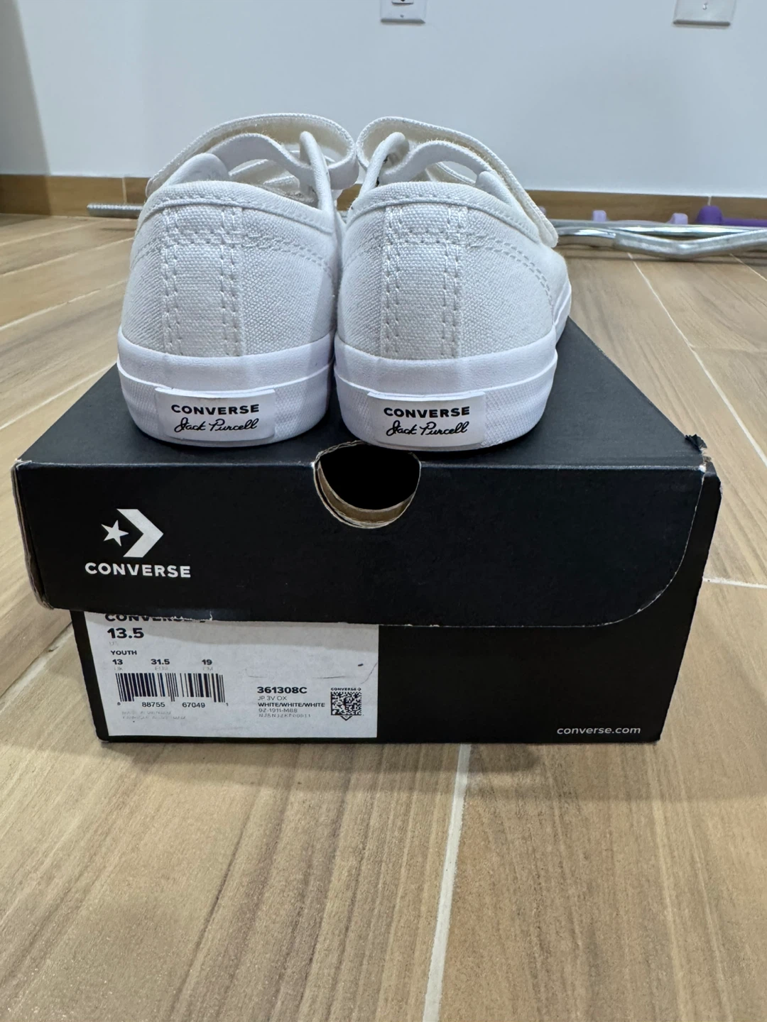 Converse Jack Purcell Youth 13.5 White, New in Box