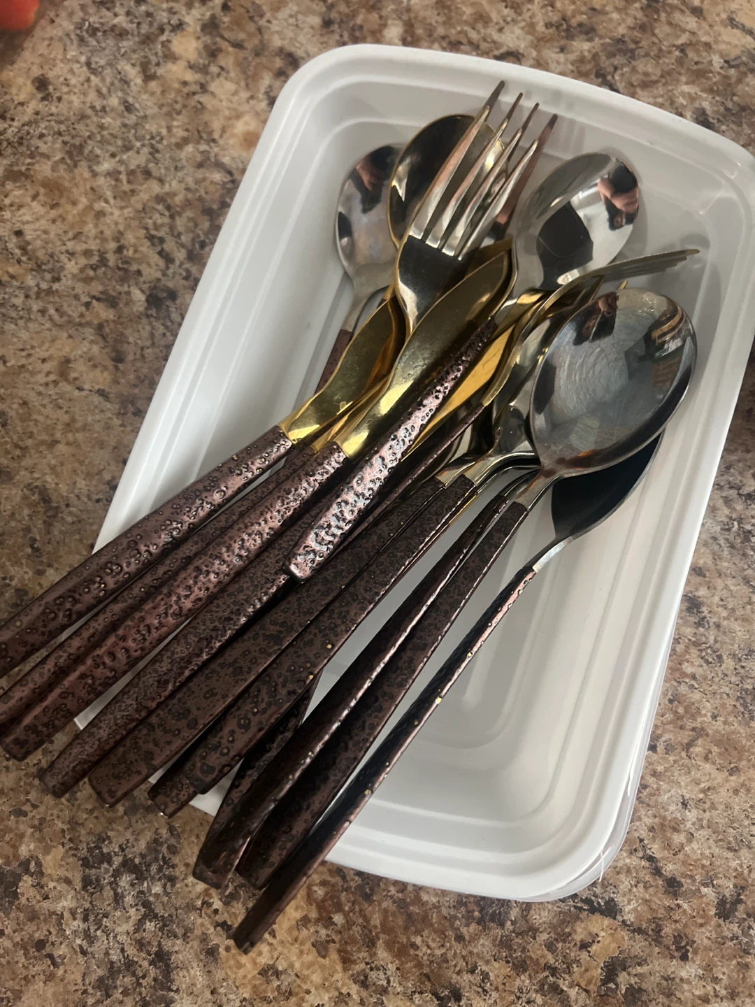 Gold and Brown Cutlery Set