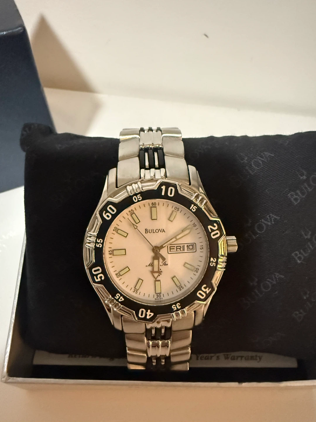 ⌚️BULOVA Marina Star Quatz 100m White Dial Diver Men’s Watch
