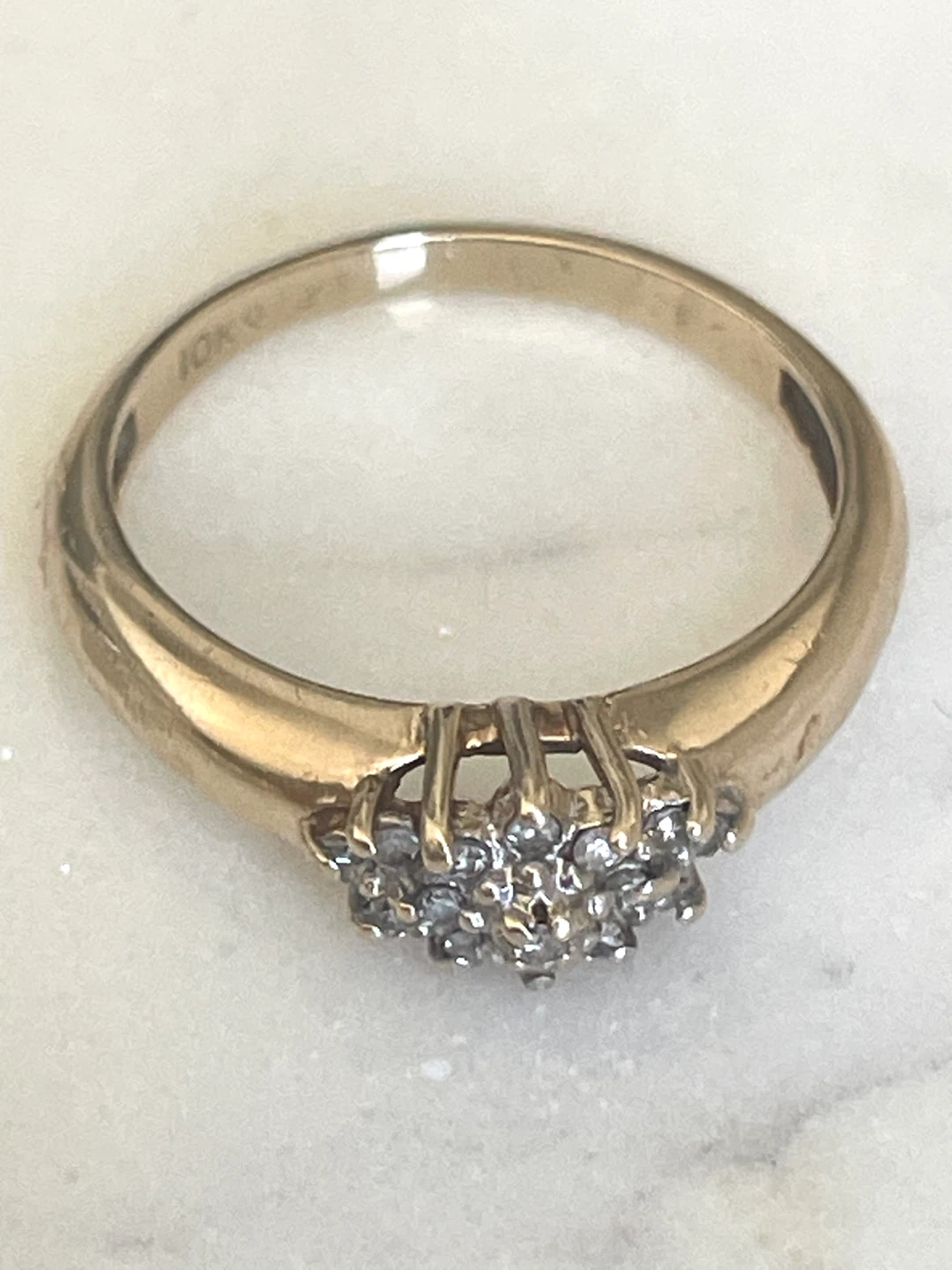 Vintage solid gold Natural diamond ring - photo 3