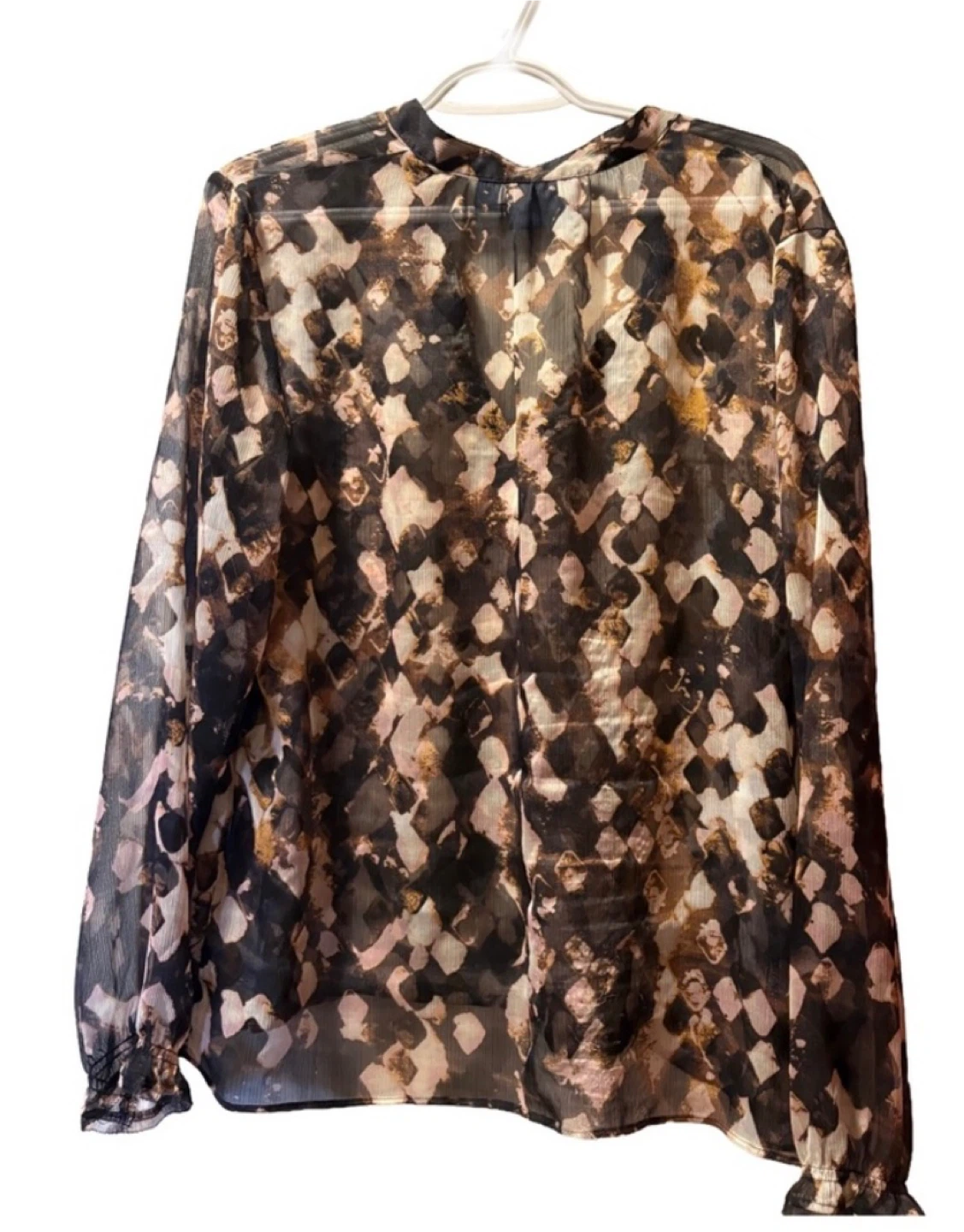 🖤 Simply Vera Vera Wang Sheer Abstract Blouse – Size L - photo 2