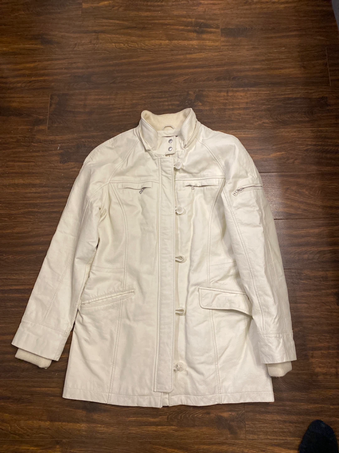 Danier White Leather Jacket - Size S - photo 5