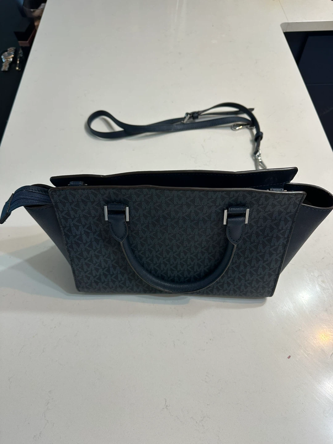 Michael Kors Navy Satchel Bag - photo 2