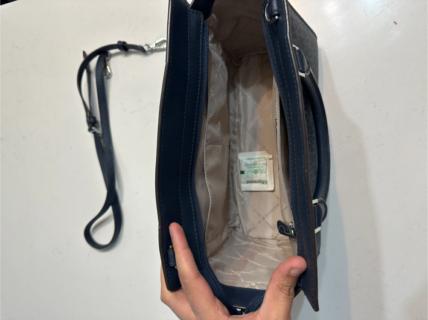 Michael Kors Navy Satchel Bag - photo 3