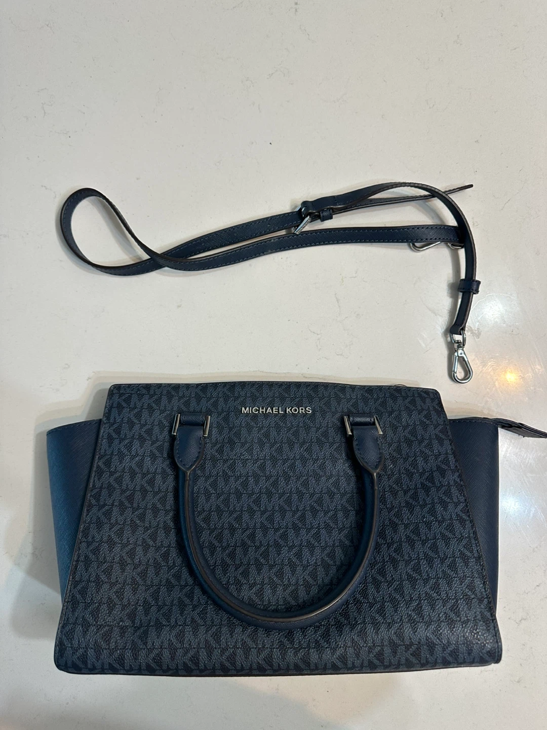 Michael Kors Navy Satchel Bag