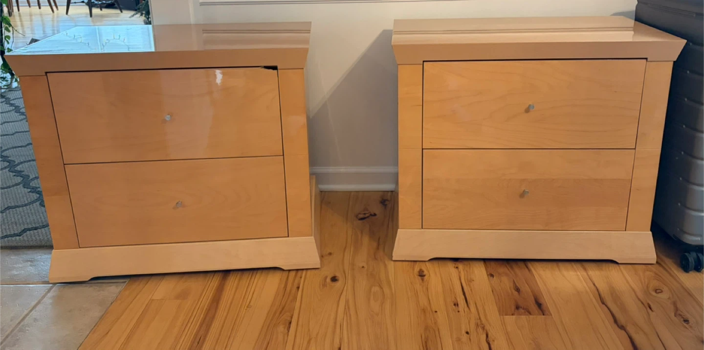 Wood Nightstands - Set of 2