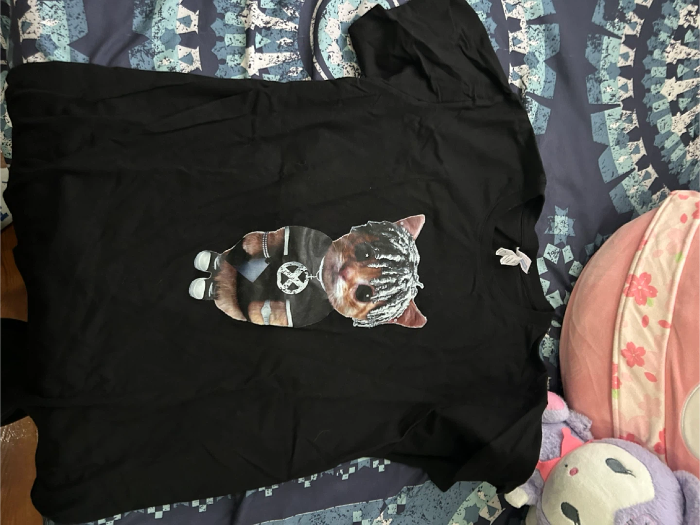 black t shirt with ken carson cat