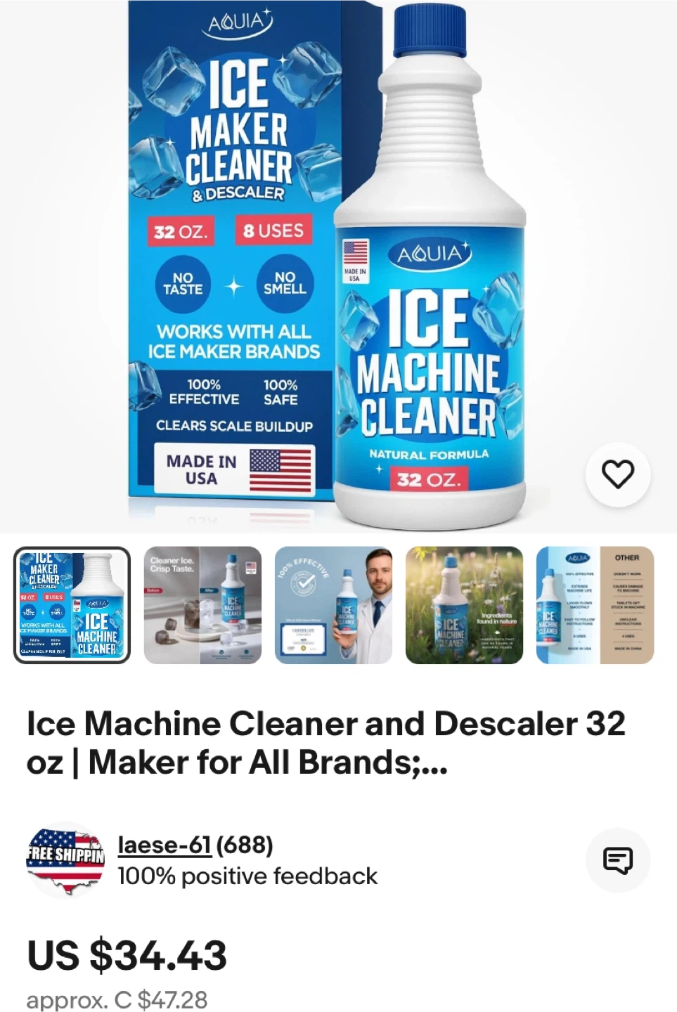 AQUIA Ice Machine Cleaner & Descaler - 32 oz - photo 4