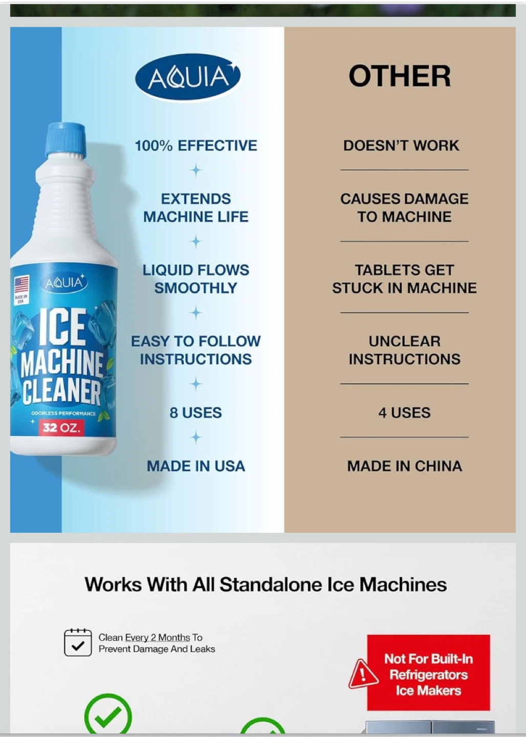 AQUIA Ice Machine Cleaner & Descaler - 32 oz