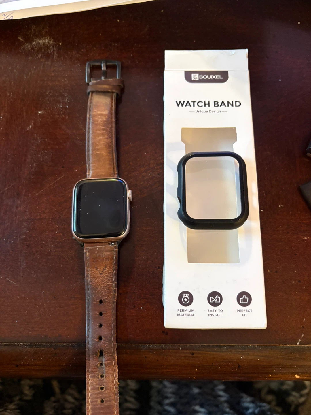 Apple Watch Series 5 44mm with protective antiglare watch cover