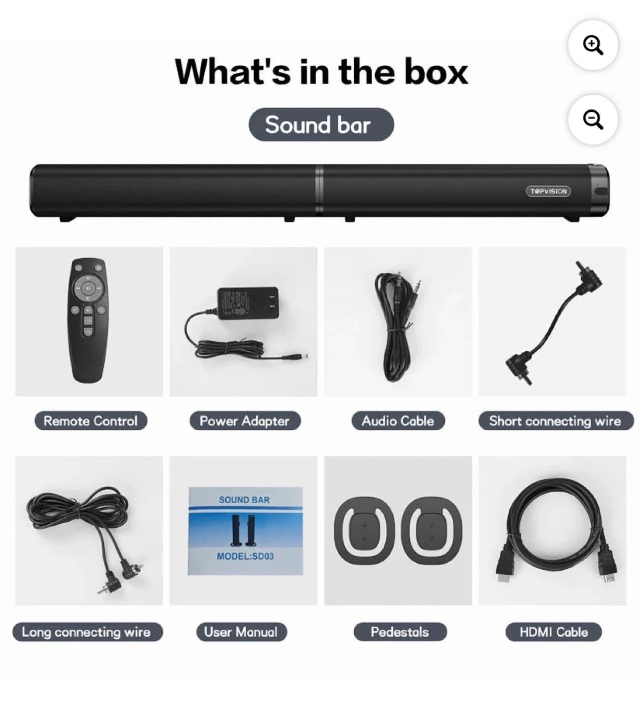 TOPVISION Detachable 2.2 Channel Soundbar - Like New - photo 5