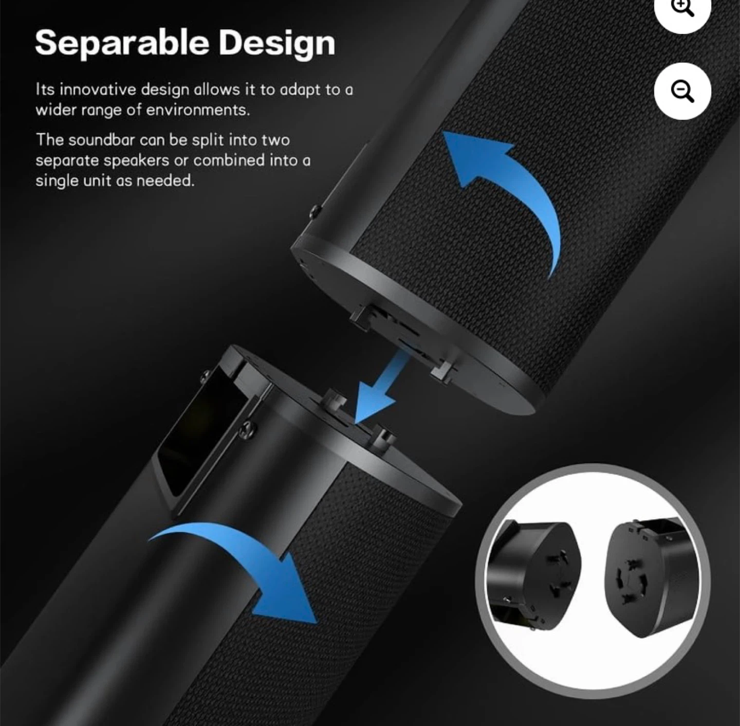 TOPVISION Detachable 2.2 Channel Soundbar - Like New - photo 3