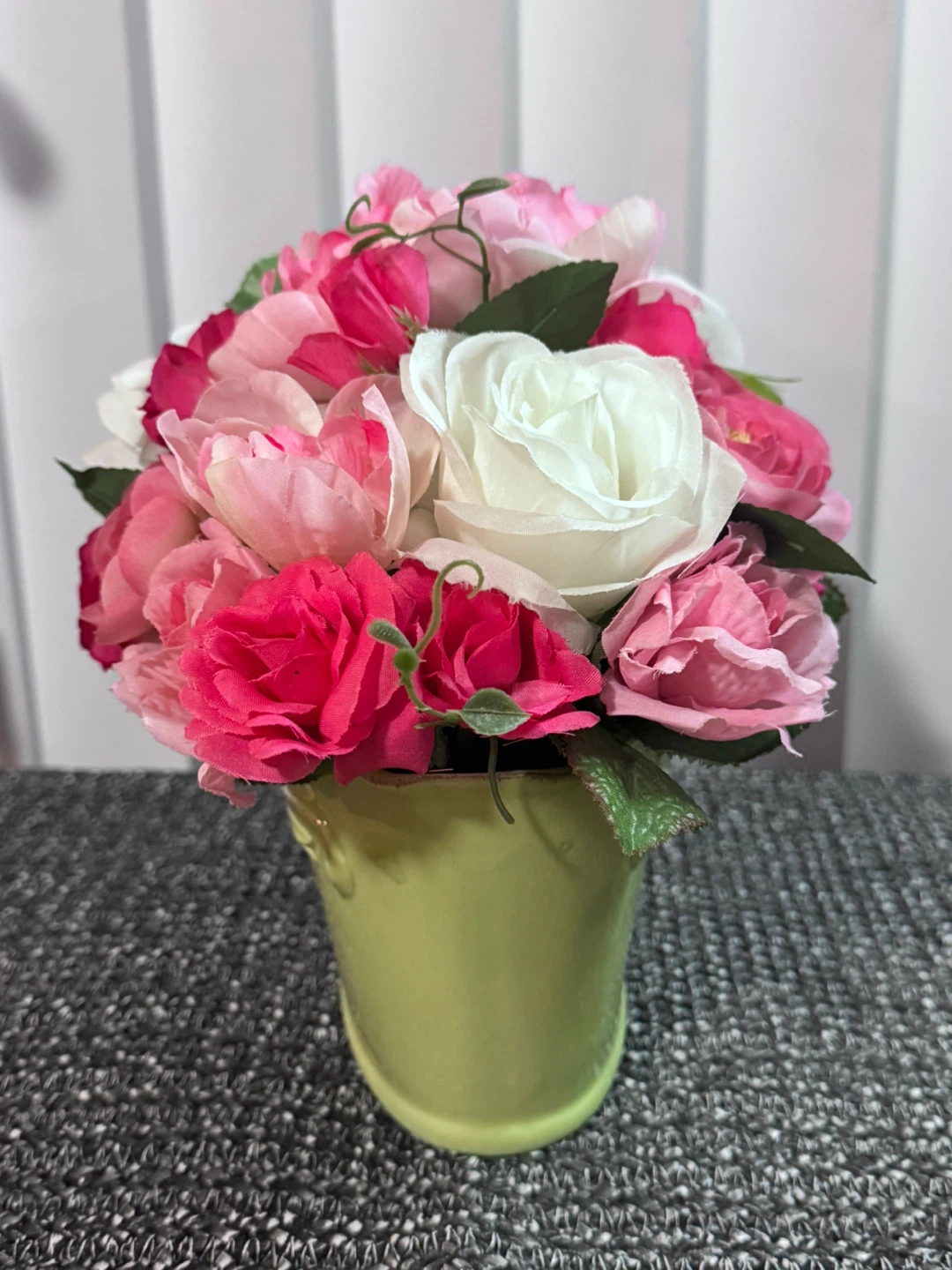 Faux Pink & White Rose Arrangement - photo 4
