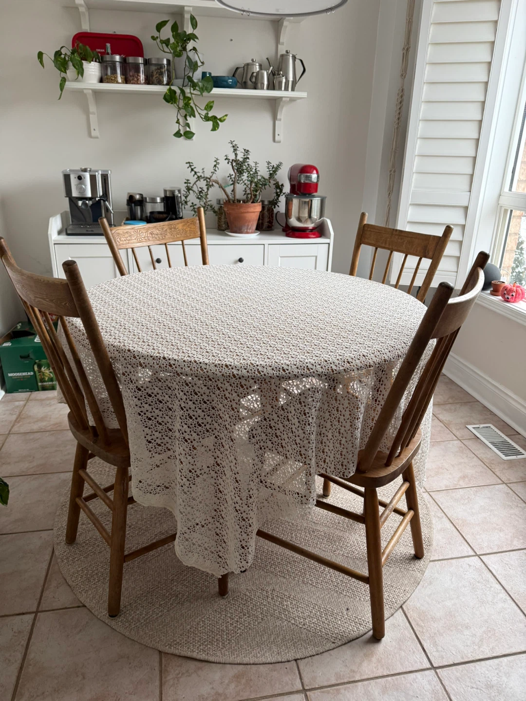 MOVING SALE - Round Wooden Dining Table with 4 Chairs