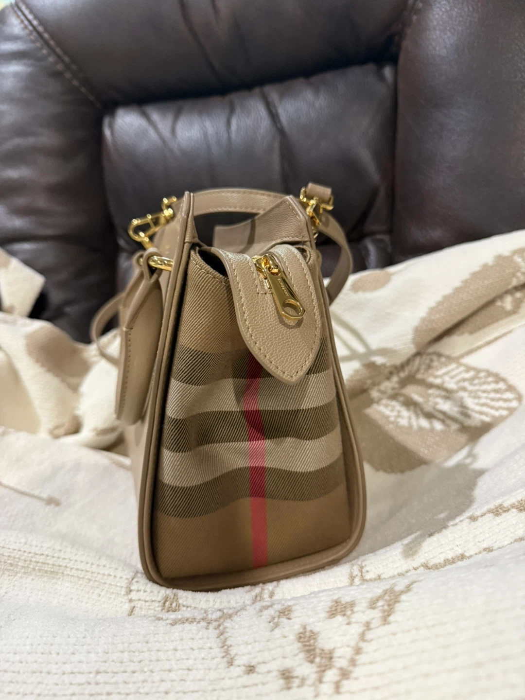 Burberry Mini Banner Beige Leather Bag - photo 2