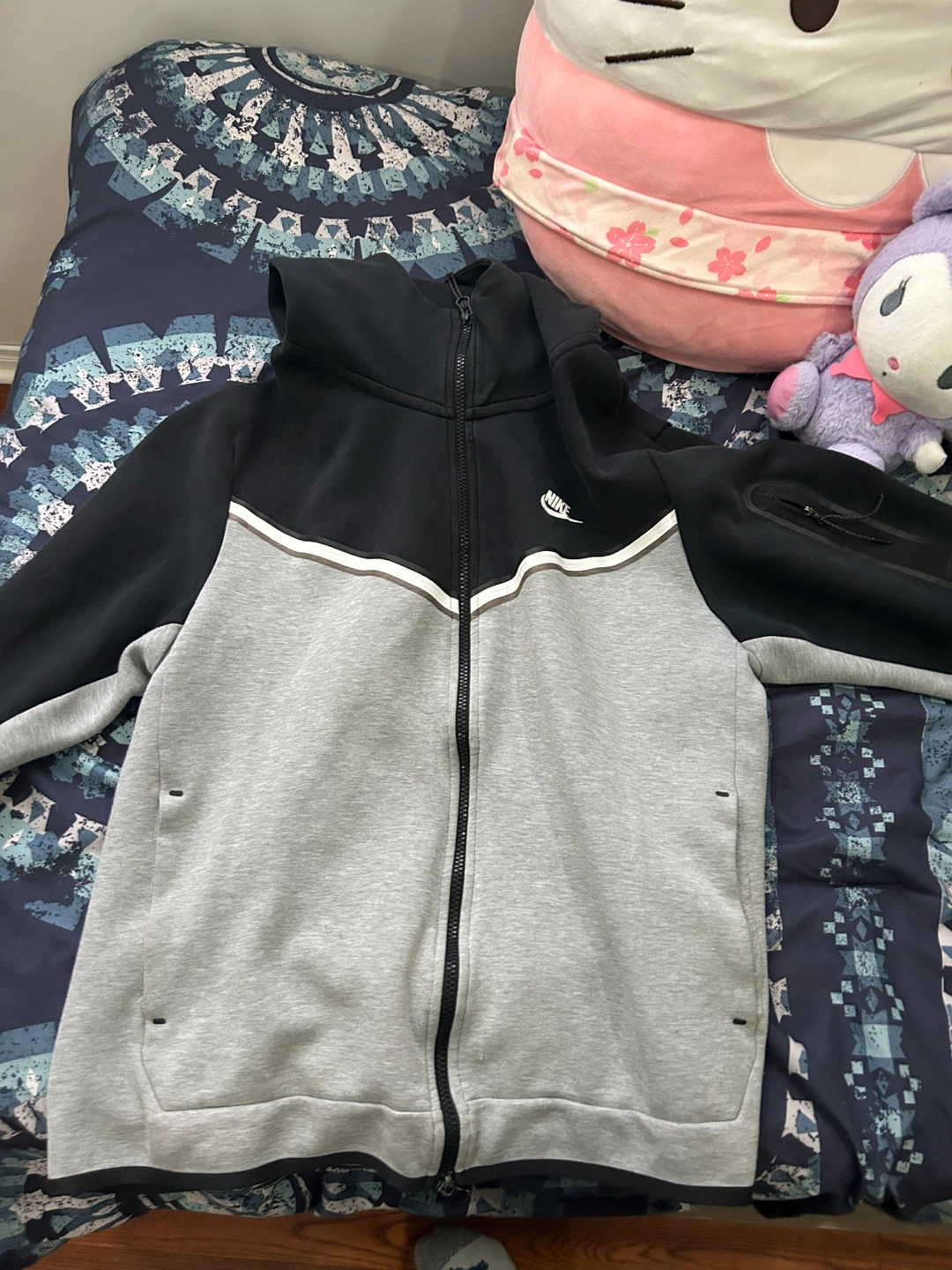 Nike Tech Fleece Full Zip Hoodie - Grey/Black