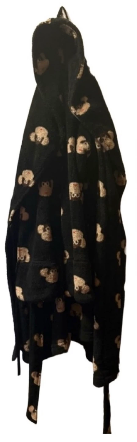 La SENZA “Critter Comfort” Black Fleece Robe