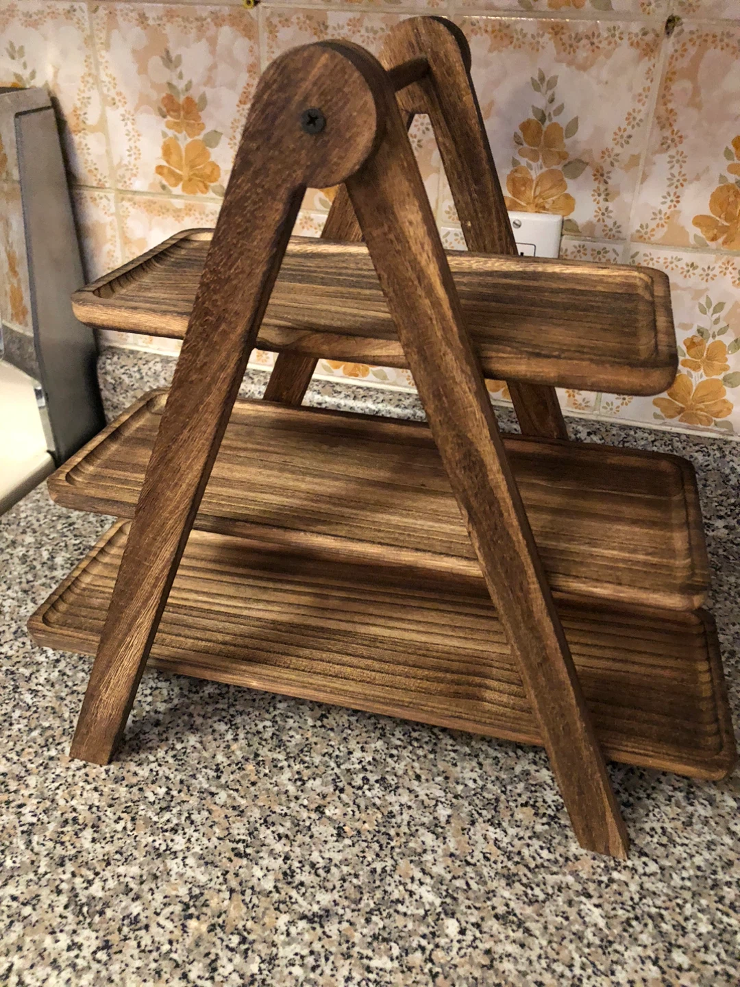 Wooden Tiered Serving Tray