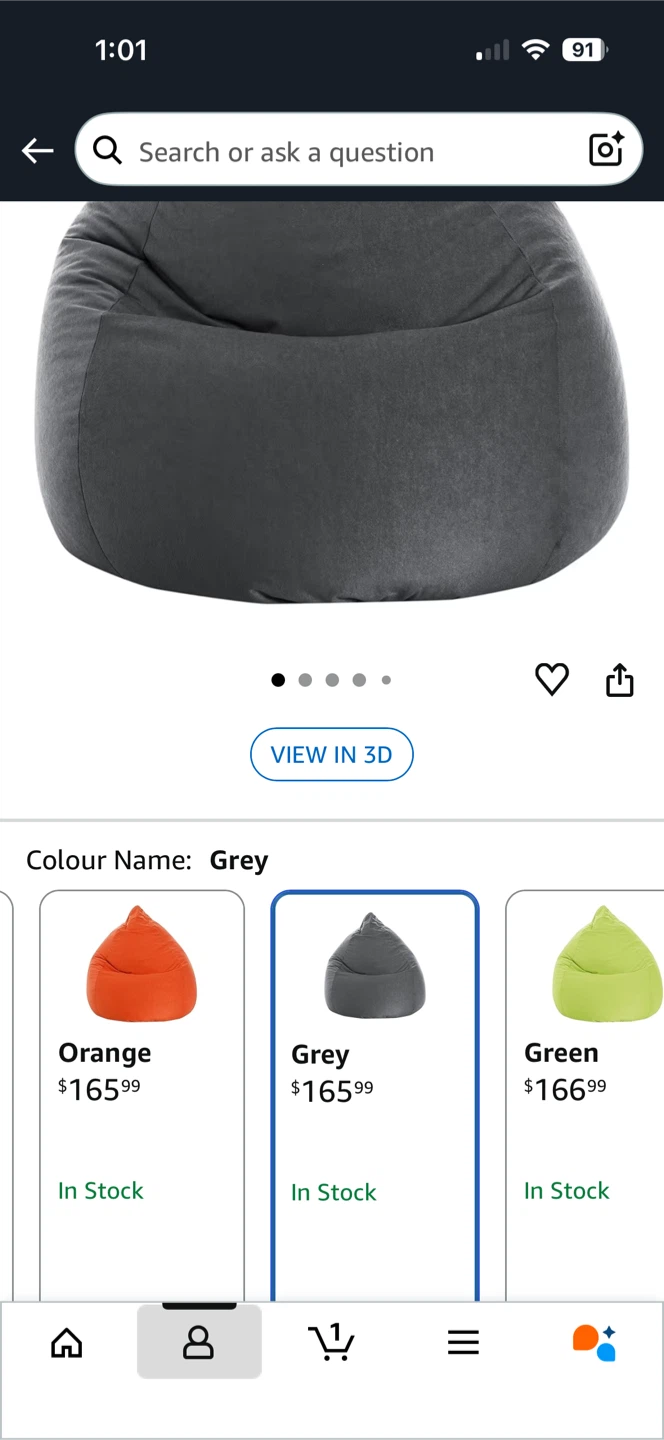 Grey Bean Bag Chair - photo 2