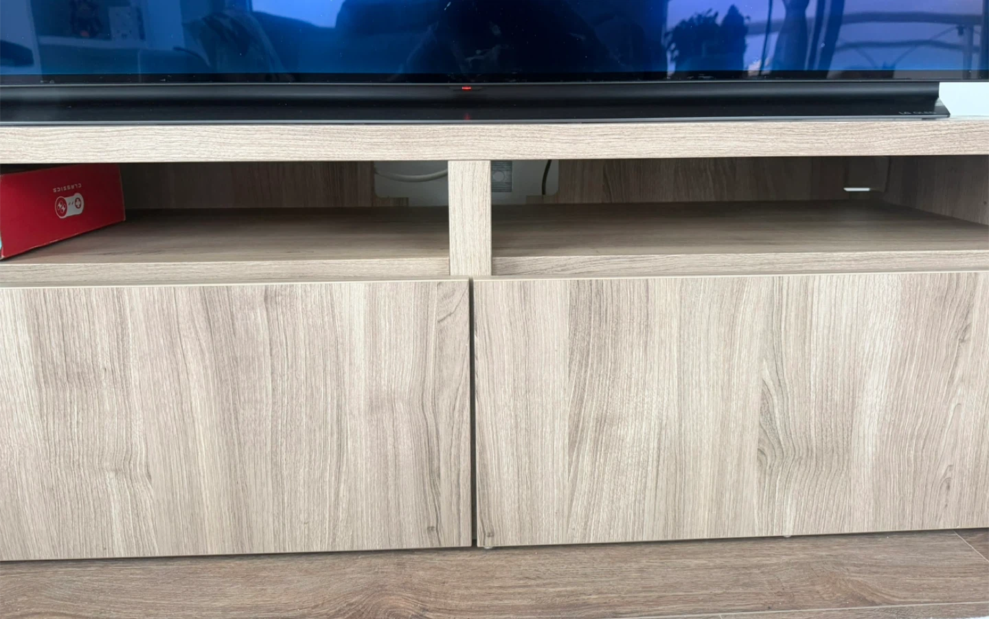 Wooden IKEA TV Stand with Storage - photo 2