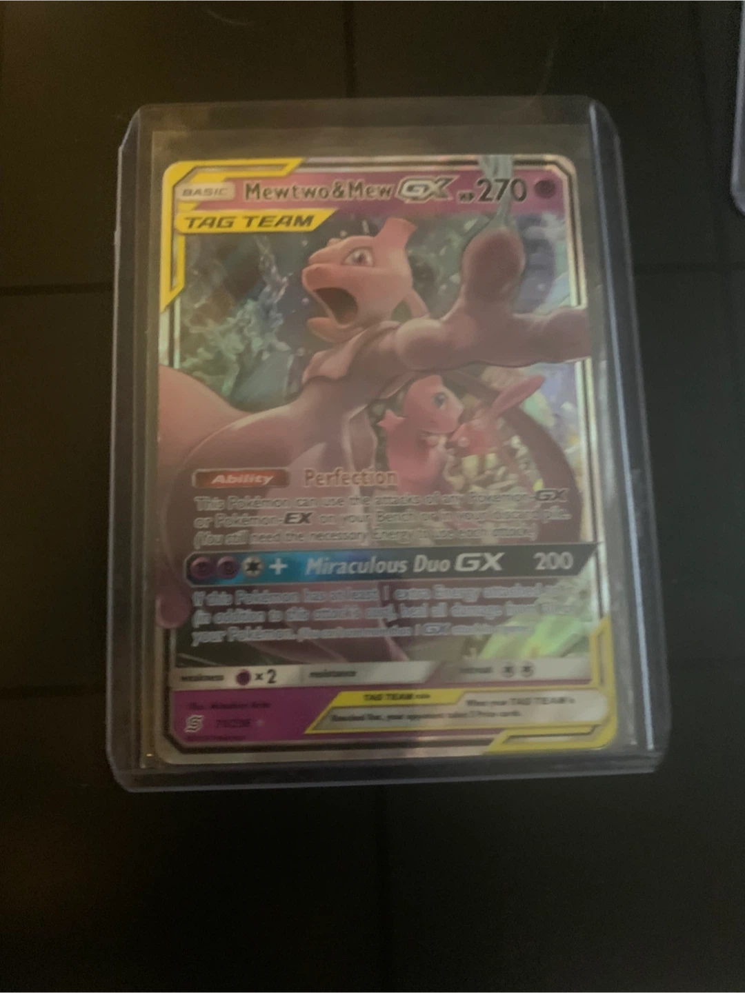 Mewtwo & Mew GX Tag Team Card Very Rare and good condition