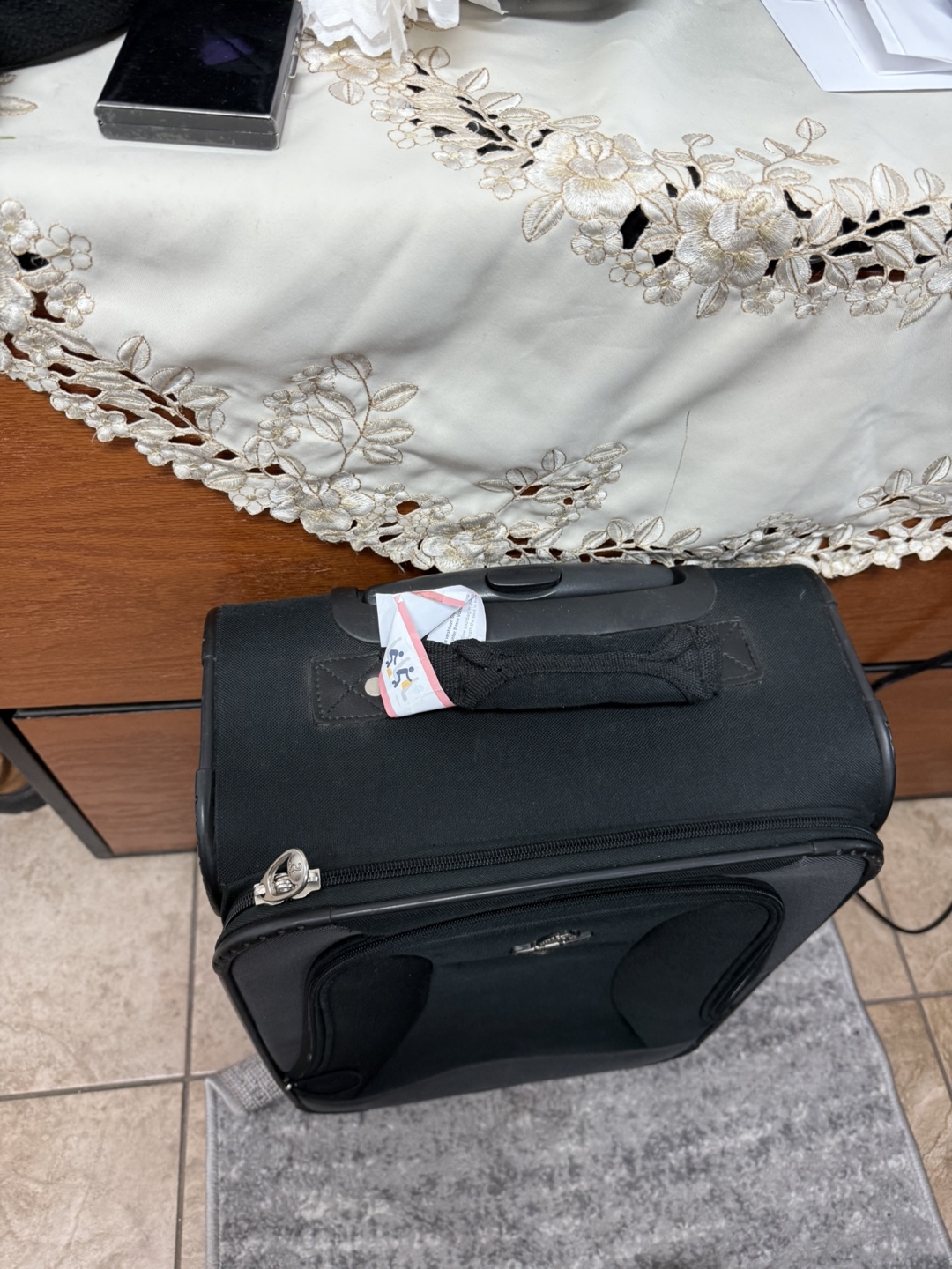 Black Wheeled Carry-On Suitcase - photo 2