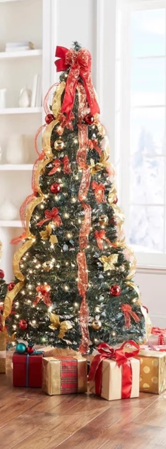 Christmas Tree with Red & Gold Decorations - photo 2